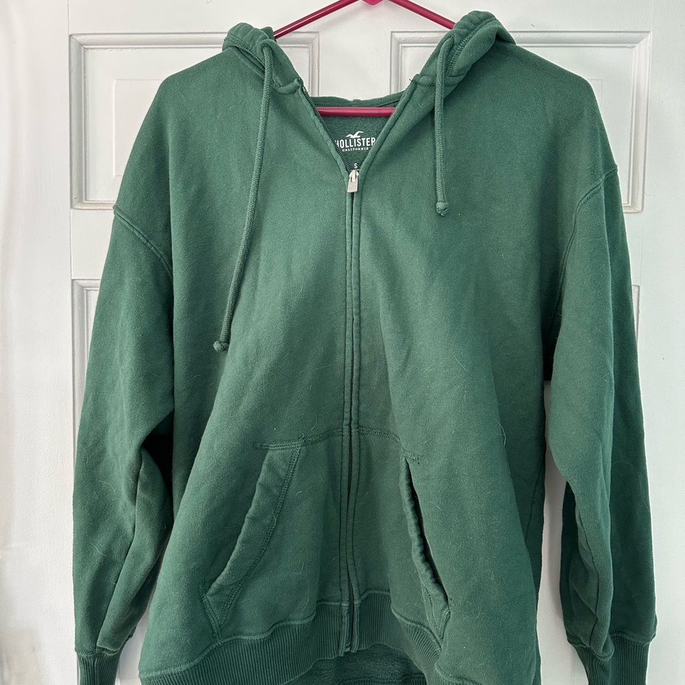Hollister Green Zip-Up Hoodie